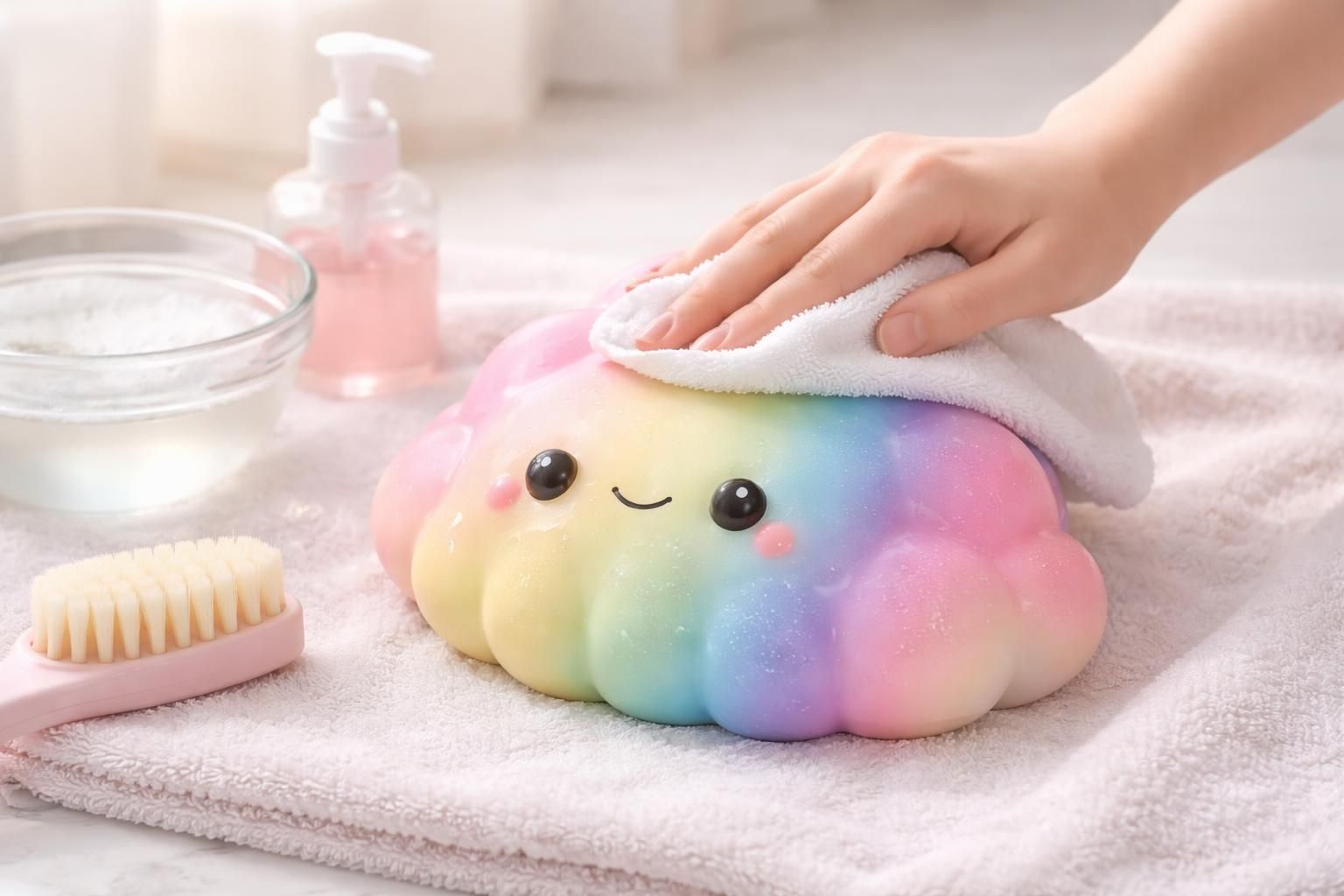 apprenez les meilleures méthodes pour nettoyer votre squishy en douceur et éviter de l'endommager, pour qu'il reste toujours agréable au toucher.