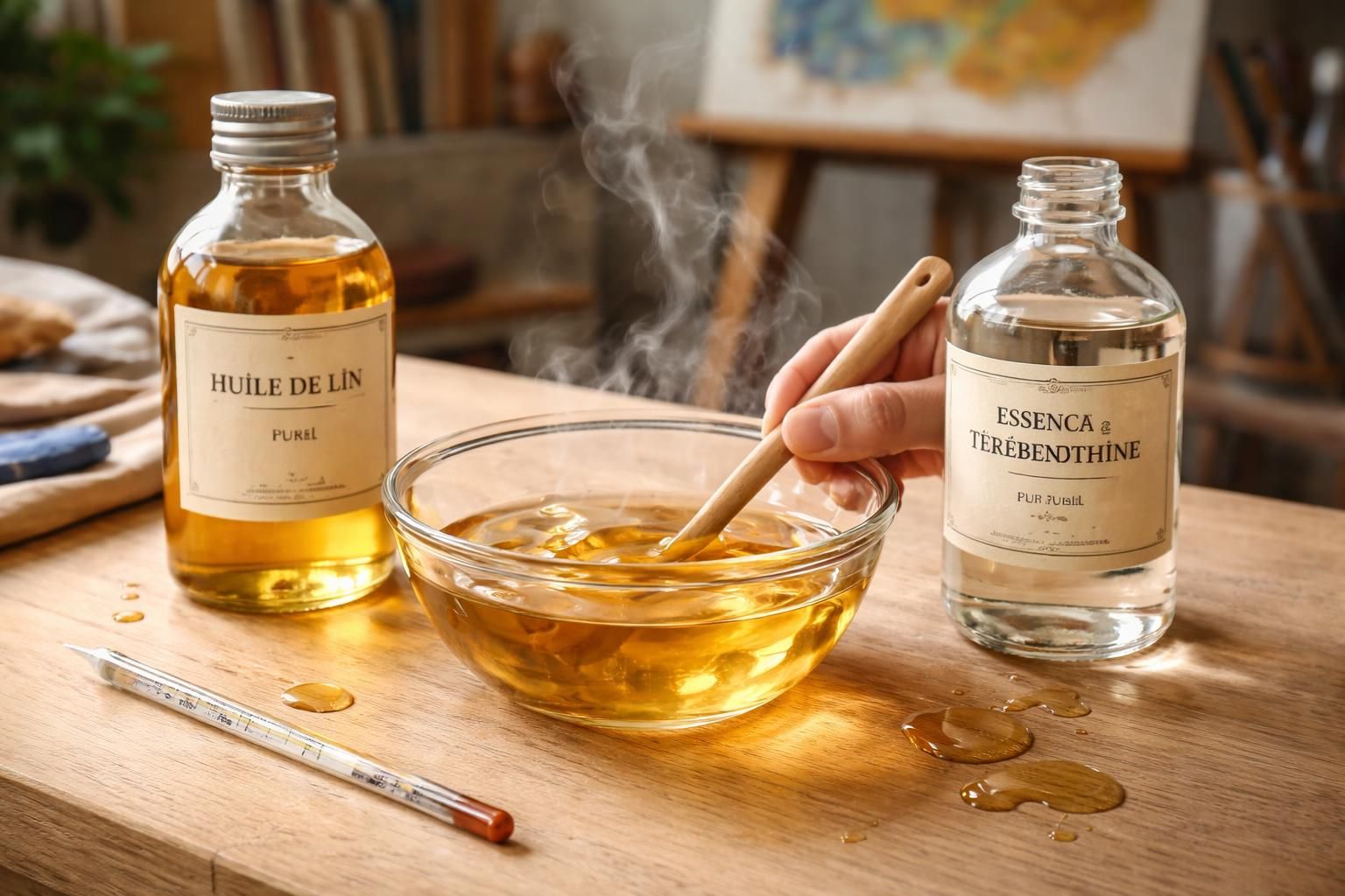 découvrez nos astuces pour obtenir un mélange homogène et efficace d'huile de lin et d'essence de térébenthine, parfait pour vos travaux de peinture et de finition.