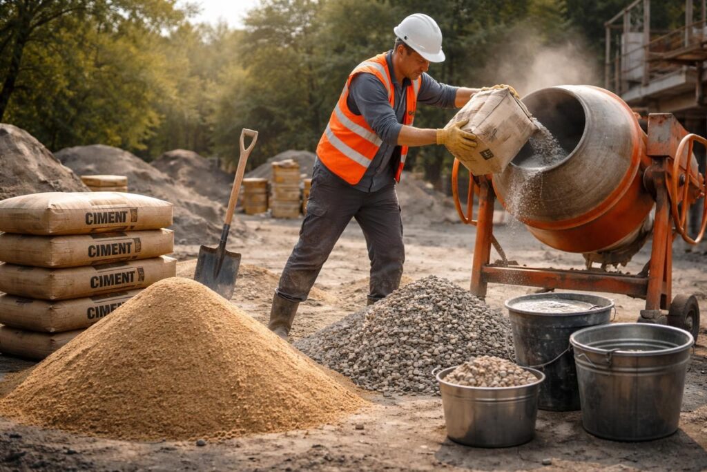 découvrez comment doser parfaitement un béton de 350 kg en utilisant un mélange optimal de sable et de gravier pour assurer une construction solide et durable.